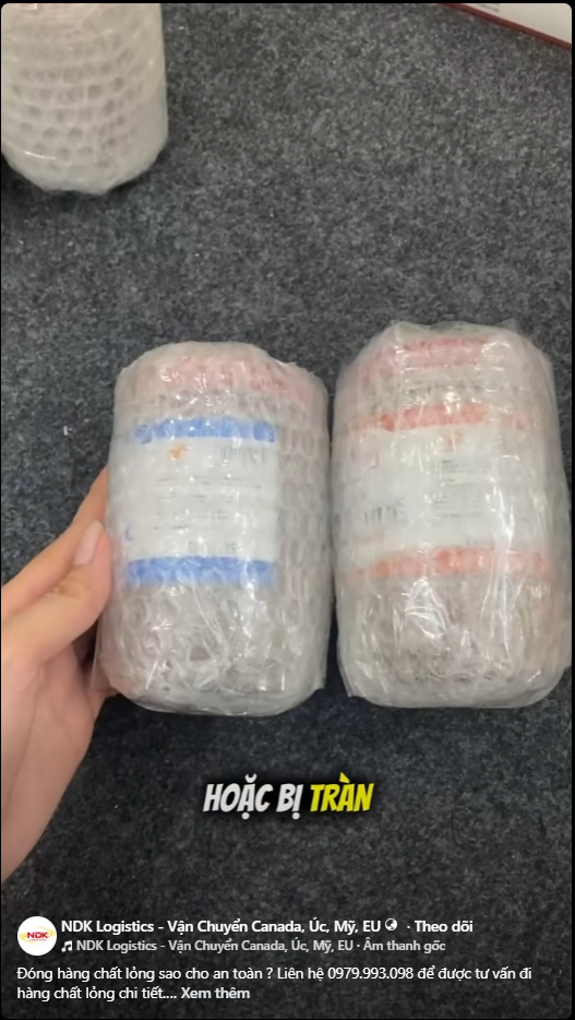 Đóng hàng chất lỏng sao cho an toàn